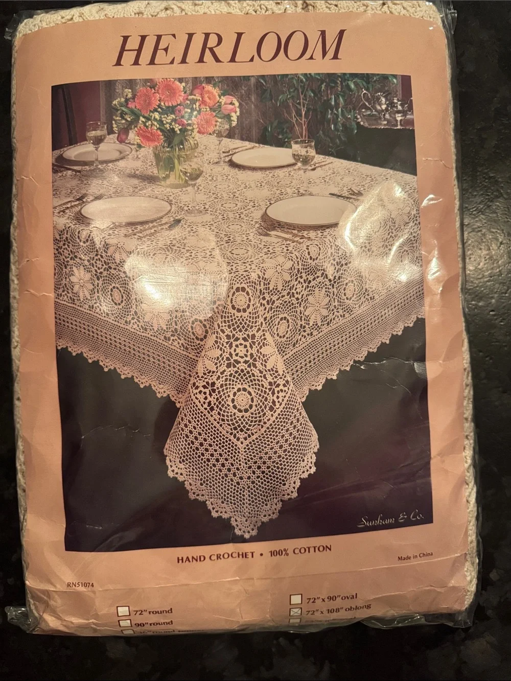 Hand Crochet 100% Cotton Lace Tablecloth - Cream